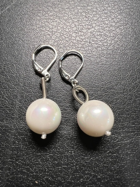 Pearl Drops with Silver Piano Wire