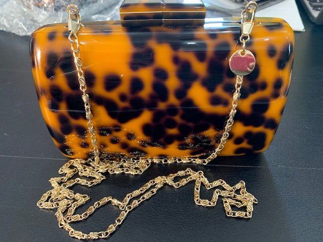 Lucite Tortoise Evening Clutch