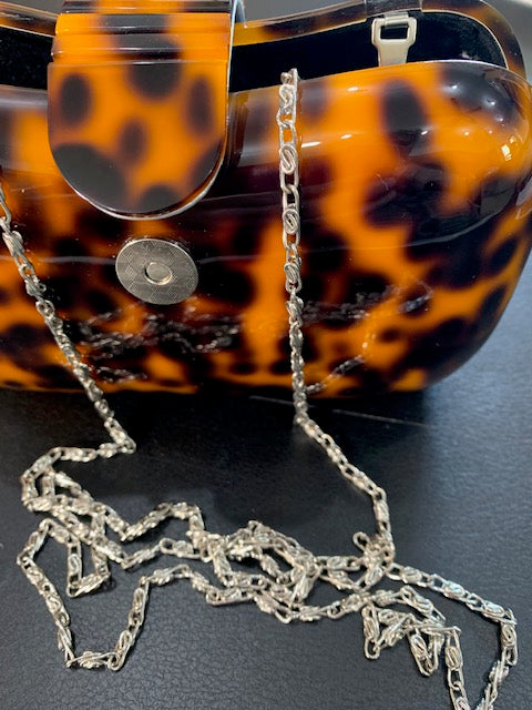 Tortoise Lucite Clutch