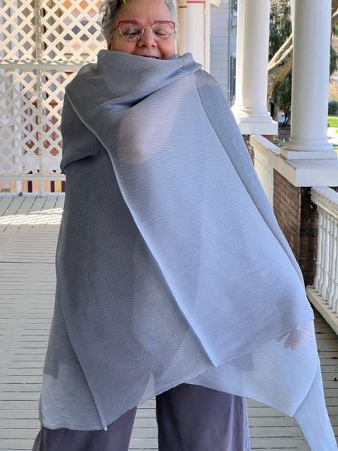 Chiffon Pleated Scarf (Royal Blue, Green, Grey, or Black)