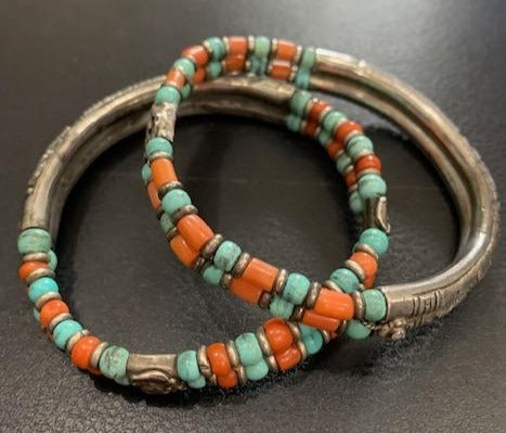 Coral and Turquoise Antique Bracelets