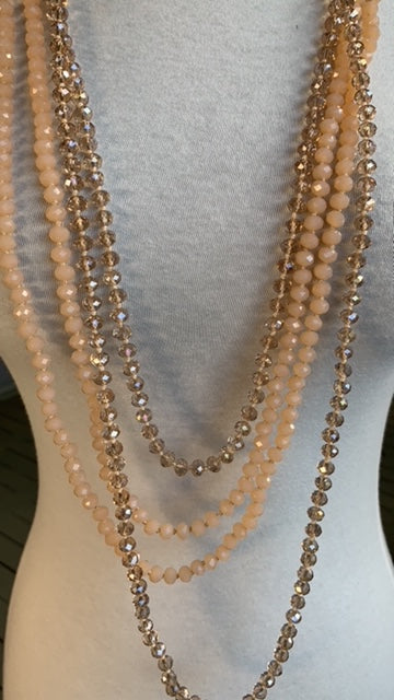 Crystal Necklace - Pink Champagne