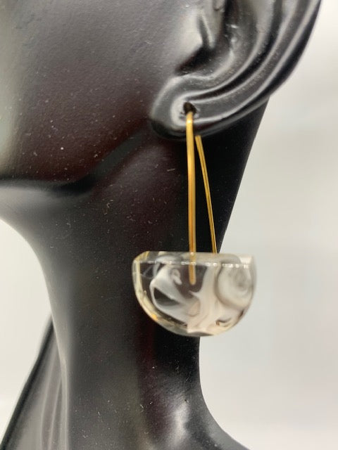 Eco-Resin Earrings w/24 Karat Gold Leaf inlaid