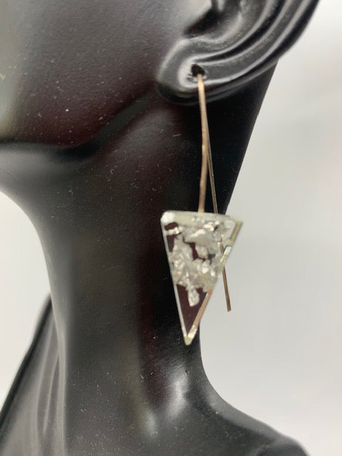 Eco-Resin Earrings w/silver foil inlaid