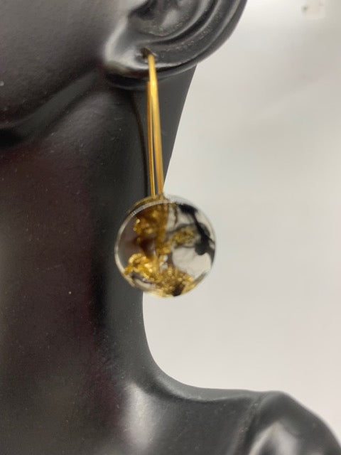 Eco-Resin Earrings w/24 Karat Gold Leaf inlaid