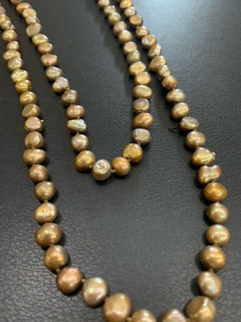 Gold and Copper Hand Knotted Pearls