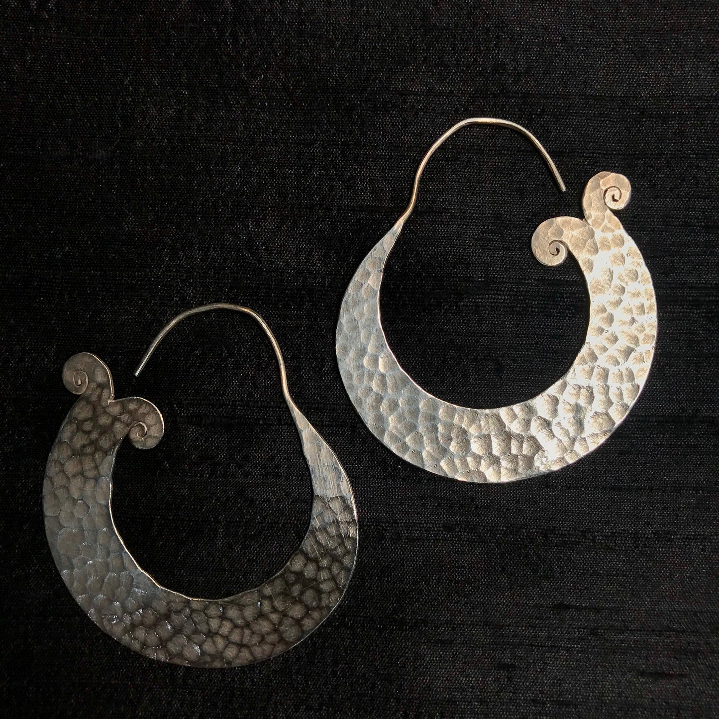 Hammered Hoops (sterling silver)