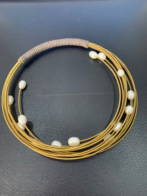 Piano Wire Expandable Choker Gold