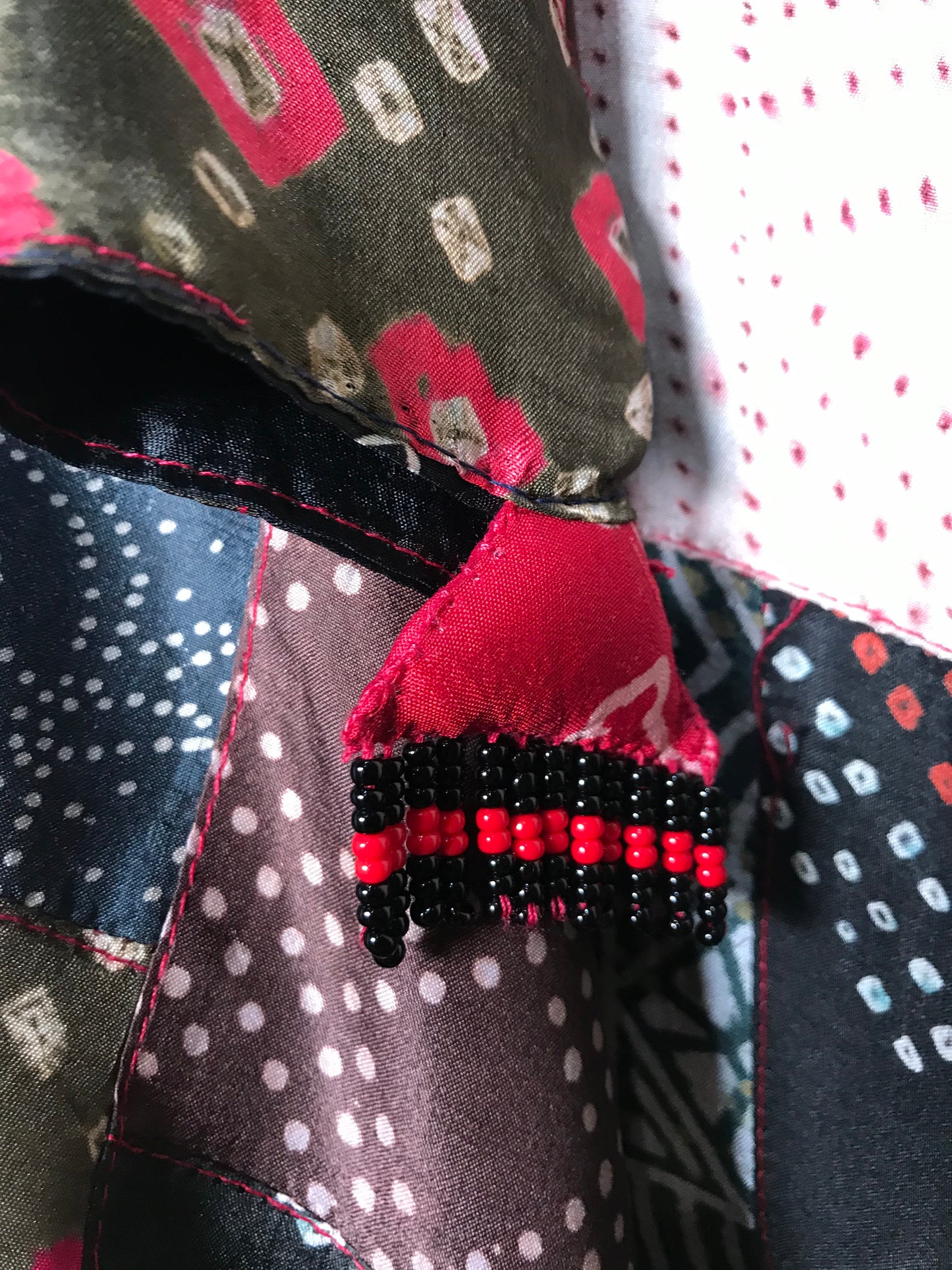 Silk Patchwork Shawl (crimson)