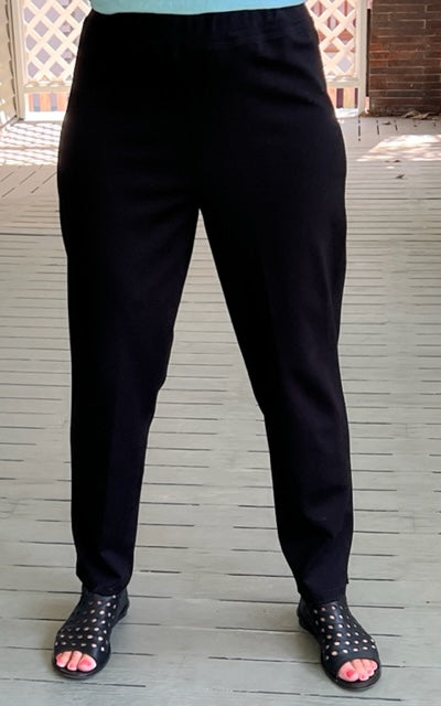 Eleven Stitch Black Knit Slim Fitted Pants
