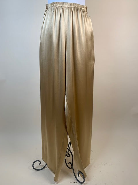 Silk Charmeuse Palazzo Pants (Black, Gold, or Steel Gray)