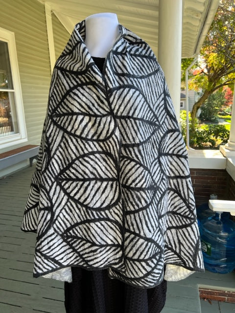 Leaves Felted chiffon wool scarves