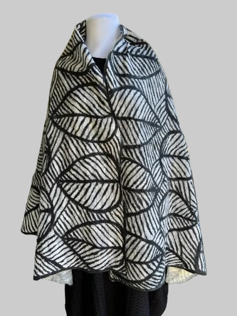 Leaves Felted chiffon wool scarves