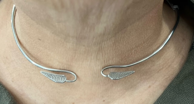 Sterling Silver Leaf Choker