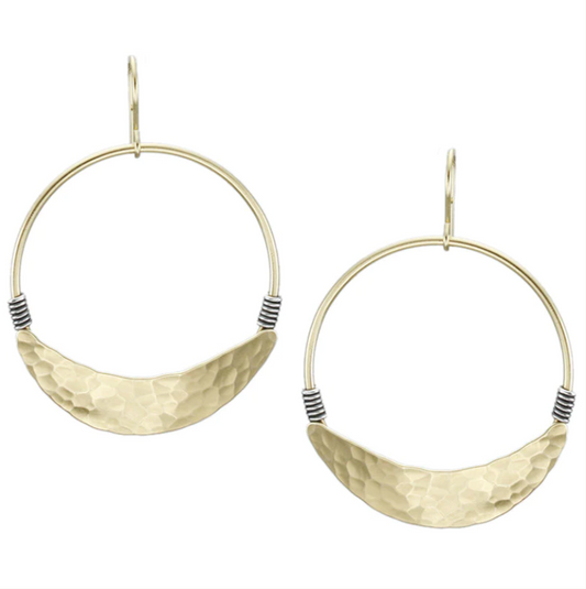 Wire Wrapped Hoop - Hammered Brass