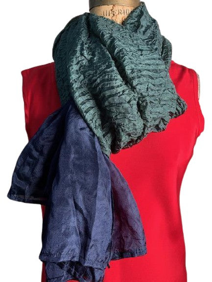 100% Silk Shebori hand dyed
