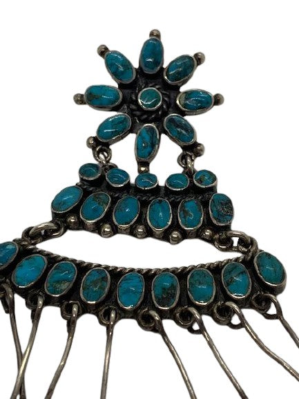 Flower turquoise earrings