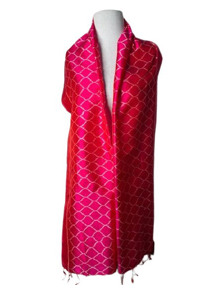 Hand loomed silk ikat scarf - Boudica