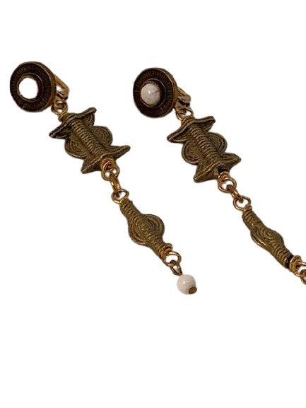 Brass beads from Ghana on gold wire