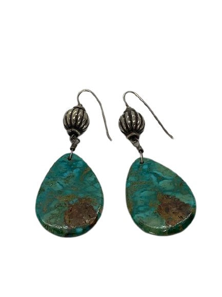 Turquoise slab earrings