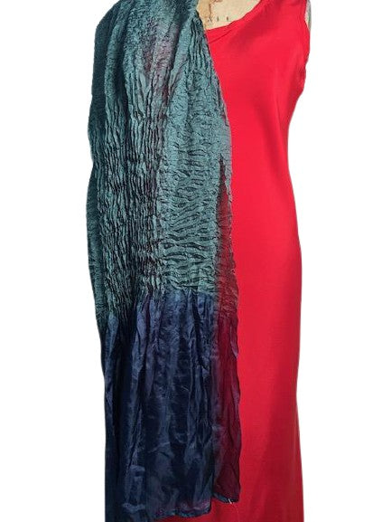 100% Silk Shebori hand dyed