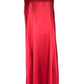 V-Neck Silk Charmeuse Bias Cut Dress (Red)