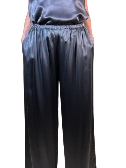 Silk Charmeuse Palazzo Pants (Black, Gold, or Steel Gray)