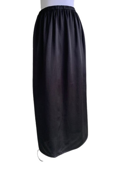 Black Silk Charmeuse Pencil Skirt