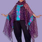 Dth 100% Silk Elegant Poncho Top (Wine)