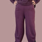 Transparente  Crossover Hem Pants (Black, Charcoal, Bordeaux)
