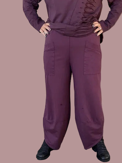 Transparente  Crossover Hem Pants (Black, Charcoal, Bordeaux)