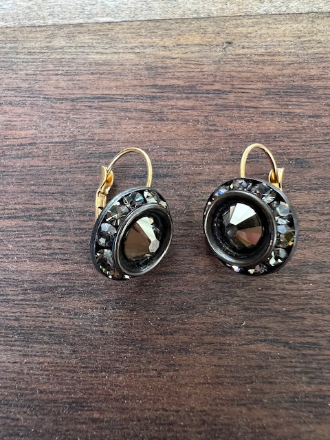 Swarovski Crystals Earings In Black Diamonds