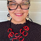 Tagua Link Necklace in blue or black red