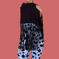 Black Silk and Cashmere Poncho with hand made macrame border