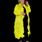 Vanite Couture Long Pleated Duster (Neon Yellow)
