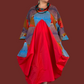 DTH Pyramid Dress -Cotton Ankara and Silk Taffeta