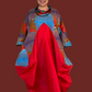 DTH Pyramid Dress -Cotton Ankara and Silk Taffeta