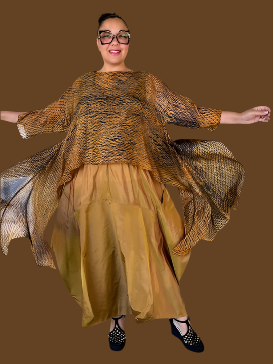 DTH Hand Dyed 100% Silk Top (Burnt Umber)