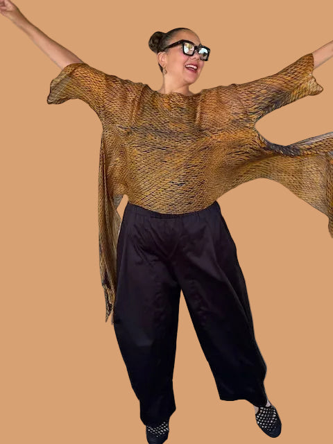 DTH Hand Dyed 100% Silk Top (Burnt Umber)