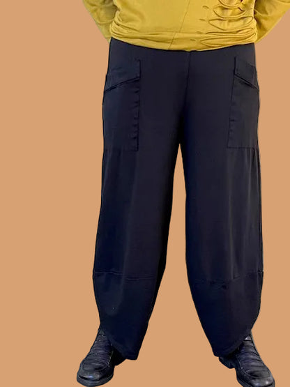 Transparente  Crossover Hem Pants (Black, Charcoal, Bordeaux)
