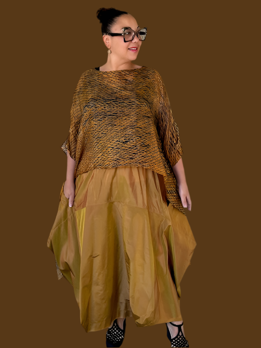 DTH Hand Dyed 100% Silk Top (Burnt Umber)