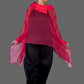 Dth Red Organza Top with Silk Collar