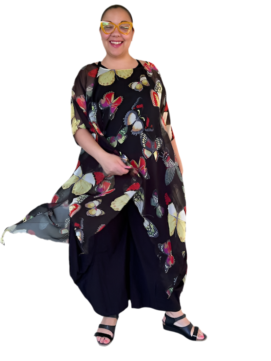DTH Hi Lo Black Silk Butterfly Overlay