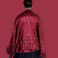 DTH Red Sequined Cocoon Jacket