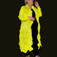 Vanite Couture Long Pleated Duster (Neon Yellow)