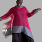 DTH 100% Silk Organza Asymmetrical Top