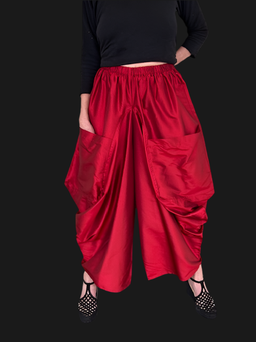 DTH Diva Silk Taffeta Pants (Red)