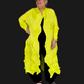 Vanite Couture Long Pleated Duster (Neon Yellow)