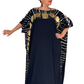Black Caftan with  Big Gold Polka Dots