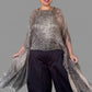 DTH Hand Dyed 100% Silk Top (Beige and Black)